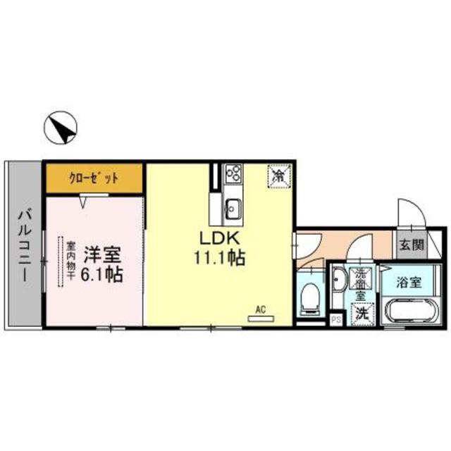 サニーヒルズ旭(1LDK/3階)の間取り写真