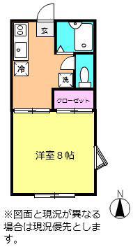 ベルローズ梶ヶ谷(1K/1階)の間取り写真
