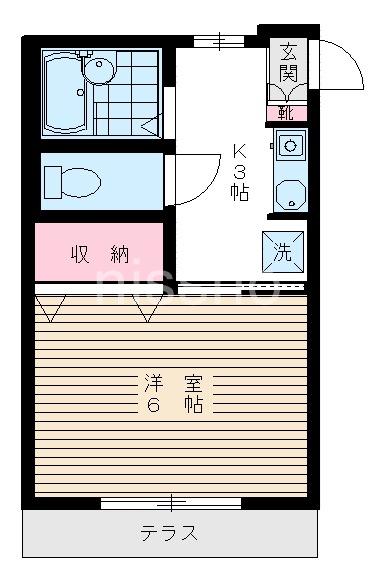 アメニティー若宮(1K/1階)の間取り写真