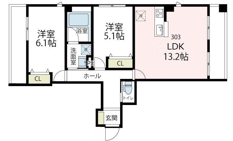 アバンティ カワサキ(2LDK/3階)の間取り写真