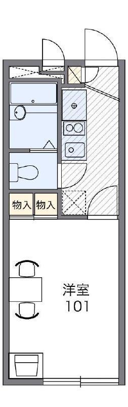 レオパレス王子山の手町(1K/1階)の間取り写真