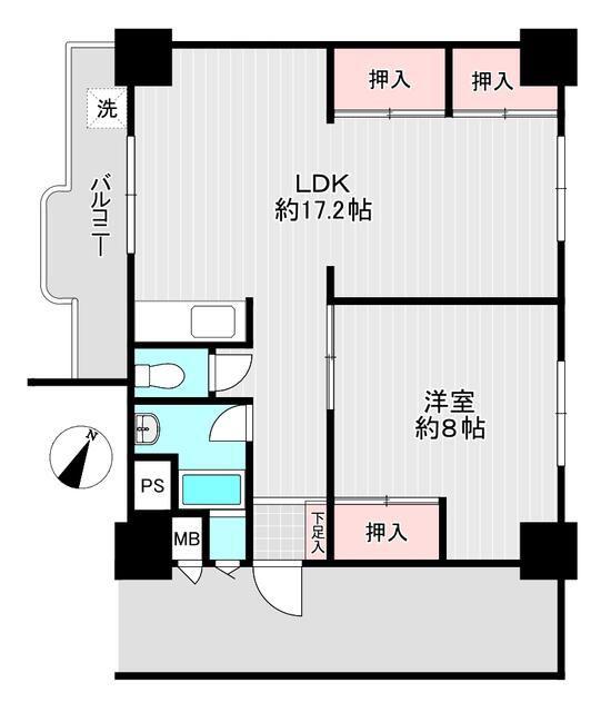 ヴィラ白幡(1LDK/3階)の間取り写真
