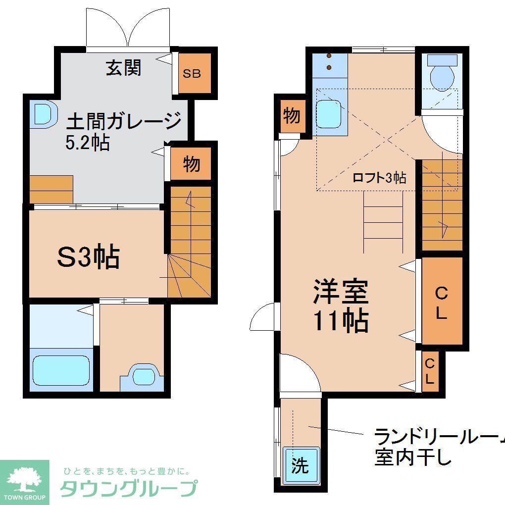 BGハウス(1SK/1階)の間取り写真