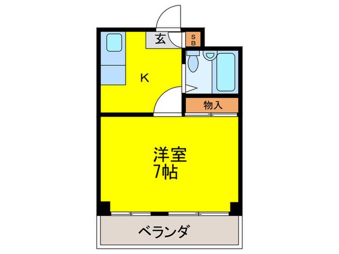 グランビルド阿倍野(1K/2階)の間取り写真