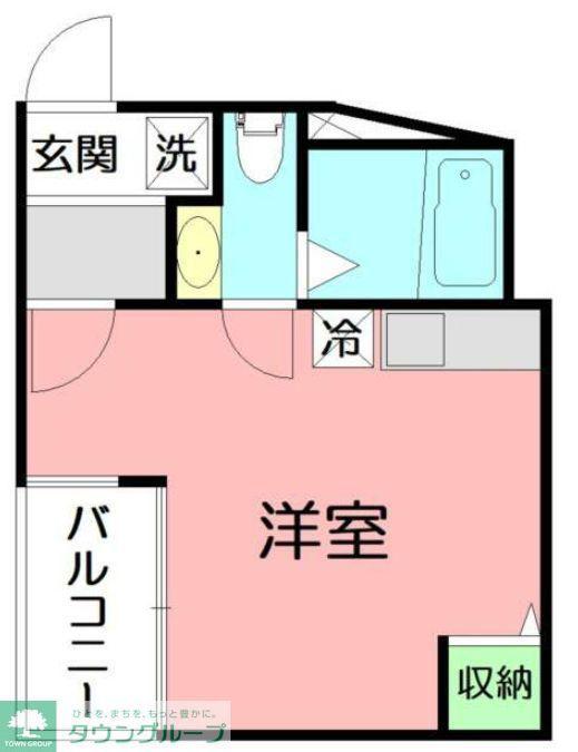 DEN鷹取Ⅱ(ワンルーム/3階)の間取り写真