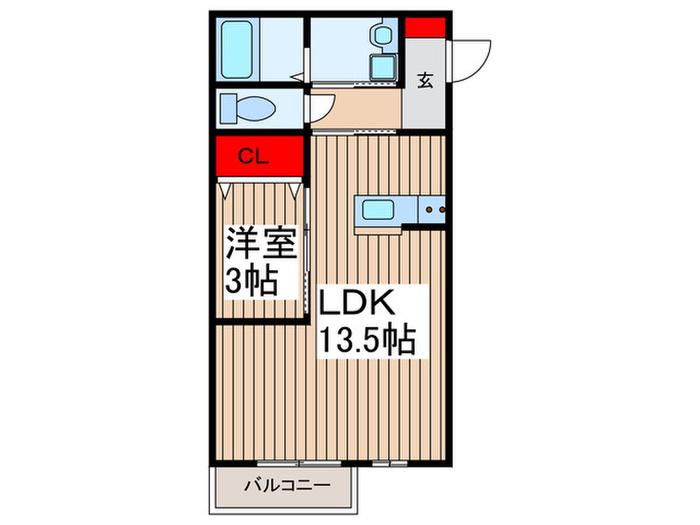第22 イシモレジデンス(1LDK/1階)の間取り写真