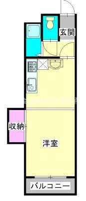 コウガマンションII(ワンルーム/3階)の間取り写真