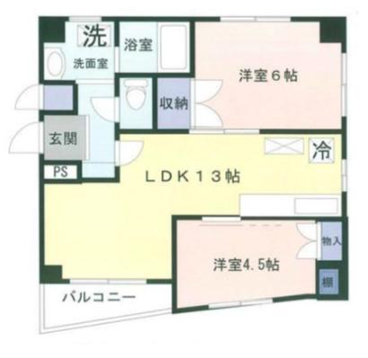 ケー・ユー六番館(2LDK/3階)の間取り写真