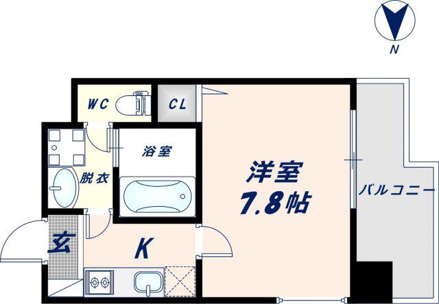 エムプラザ布施駅前参番館(1K/8階)の間取り写真