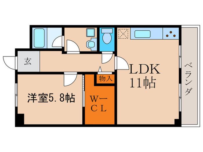 大丸ソイビル(1LDK/3階)の間取り写真