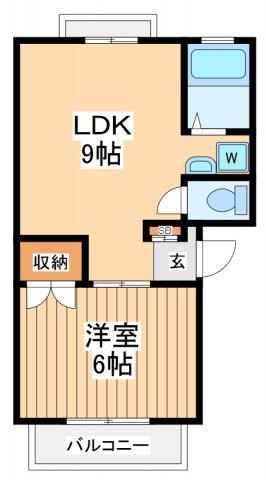 エフジェイエス8(1LDK/1階)の間取り写真
