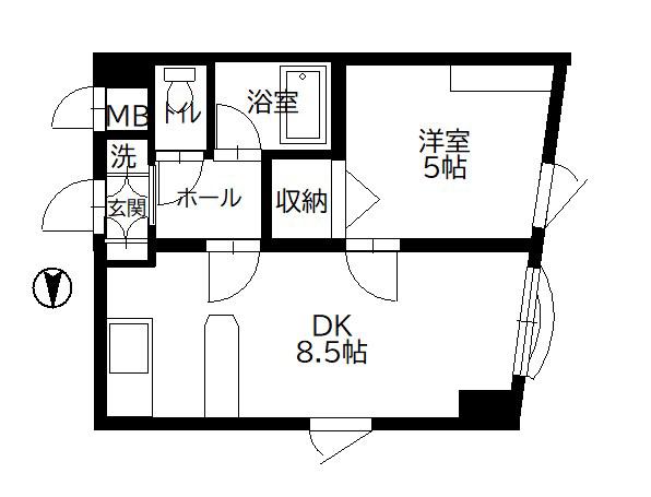 トライアングル3(1LDK/2階)の間取り写真