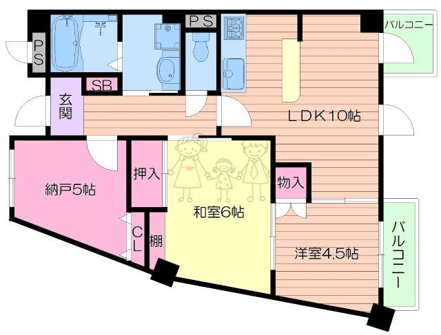 ヒルトップハウス(2SLDK/2階)の間取り写真