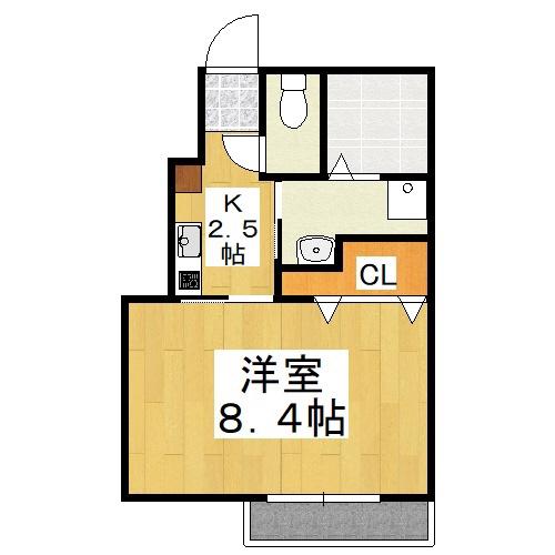 MORZRO(1K/1階)の間取り写真