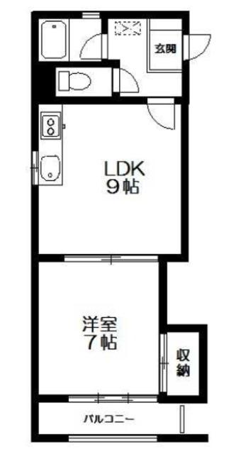 桜山パックス(1LDK/6階)の間取り写真
