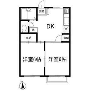 コート平塚(2DK/2階)の間取り写真
