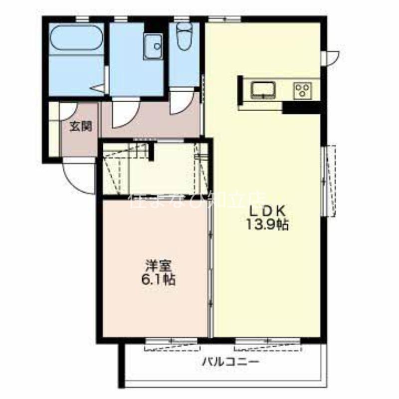 アンジェリーク(1LDK/2階)の間取り写真