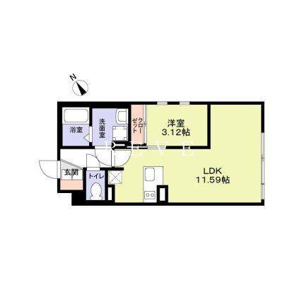 THE RESIDENCE ICHIGAYADAIMACHI(1LDK/2階)の間取り写真