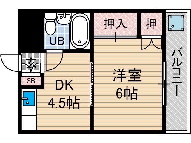山本マンション(1DK/2階)の間取り写真