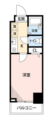 マイナビステイ市ヶ谷河田町(1K/2階)の間取り写真
