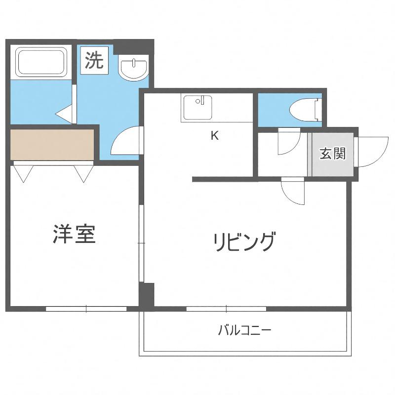 ノースタウン月寒(1LDK/3階)の間取り写真