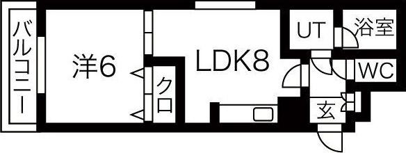 OKビル(1LDK/5階)の間取り写真