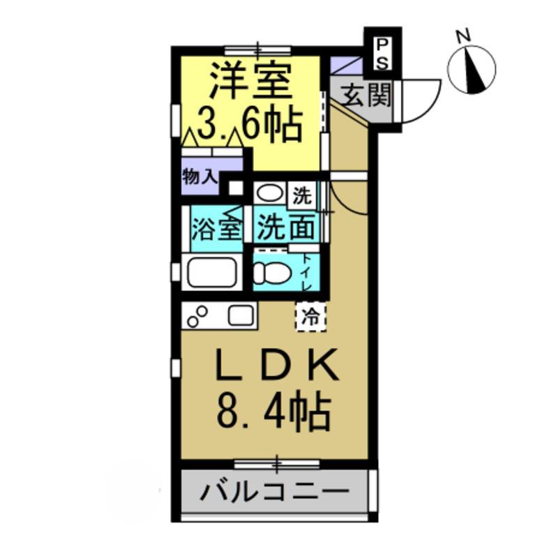 半田市苗代町共同 工事(1LDK/2階)の間取り写真