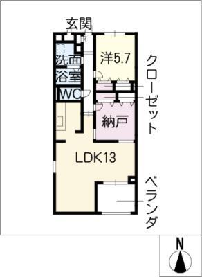 クオーレトラストI(1LDK/3階)の間取り写真