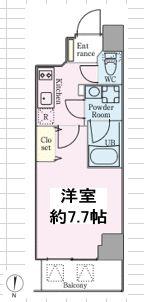 FRERE COURT 錦糸公園(1K/8階)の間取り写真