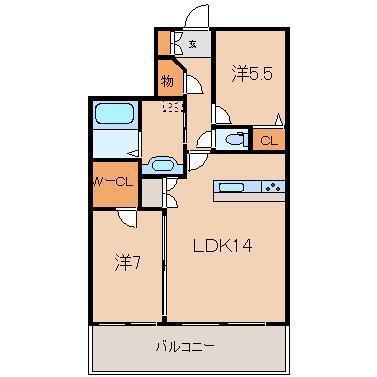 リアルスウィート福島駅前(2LDK/9階)の間取り写真