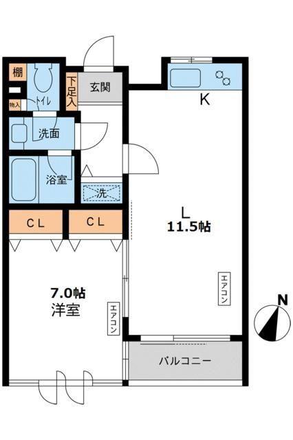 カッシア目黒(1LDK/7階)の間取り写真