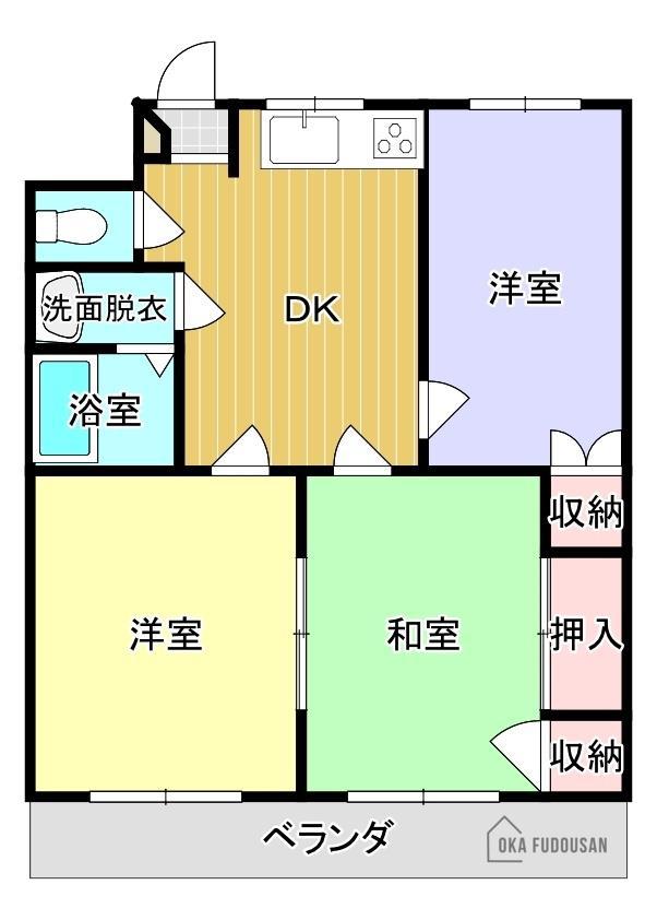 グランビア南(3DK/2階)の間取り写真