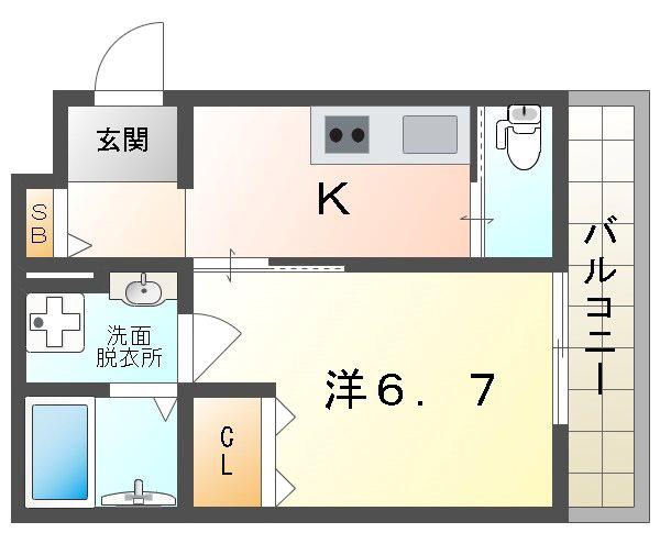 ATELIER CASA守口(1K/3階)の間取り写真