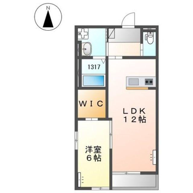 ボナール久保町(1LDK/2階)の間取り写真
