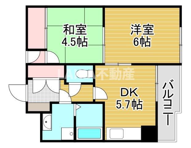 グラン・ピアIKUYAMA(2DK/4階)の間取り写真