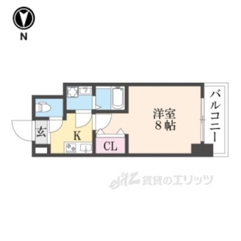 THEGARNETSUITERESIDE(1K/4階)の間取り写真