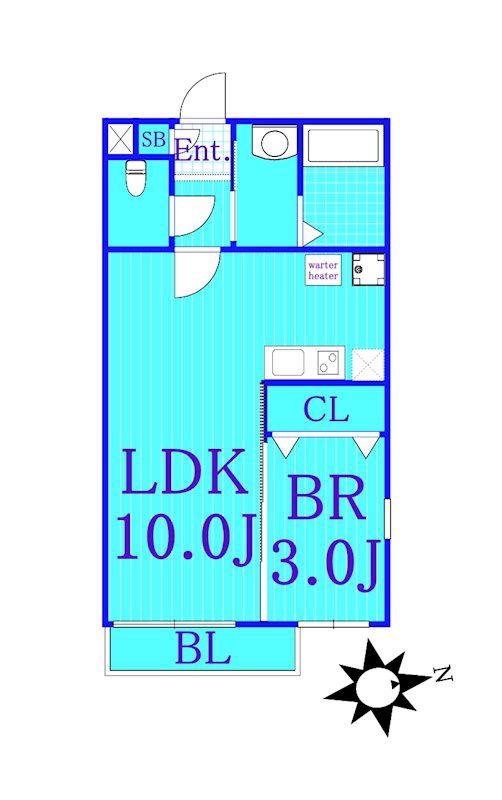 ヒルトップヨコハマ(1LDK/1階)の間取り写真