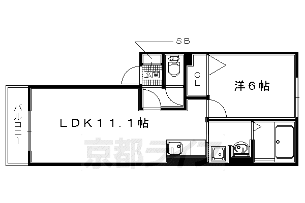 D-ROOM白鳳(1LDK/1階)の間取り写真