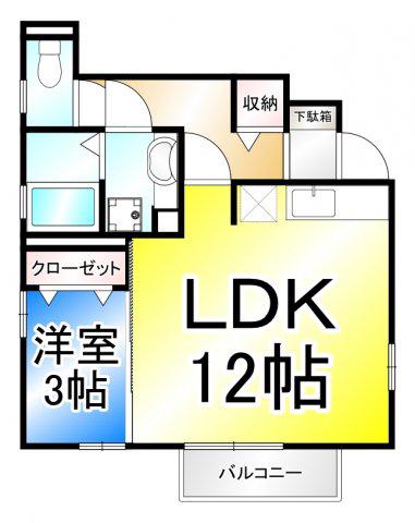 シェリー稲田(1LDK/1階)の間取り写真