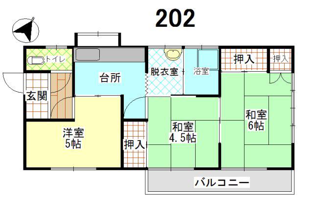 コーポすわ(3K/2階)の間取り写真