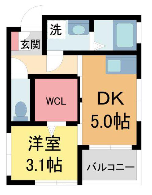 アヴィータ豊島北(1DK/1階)の間取り写真