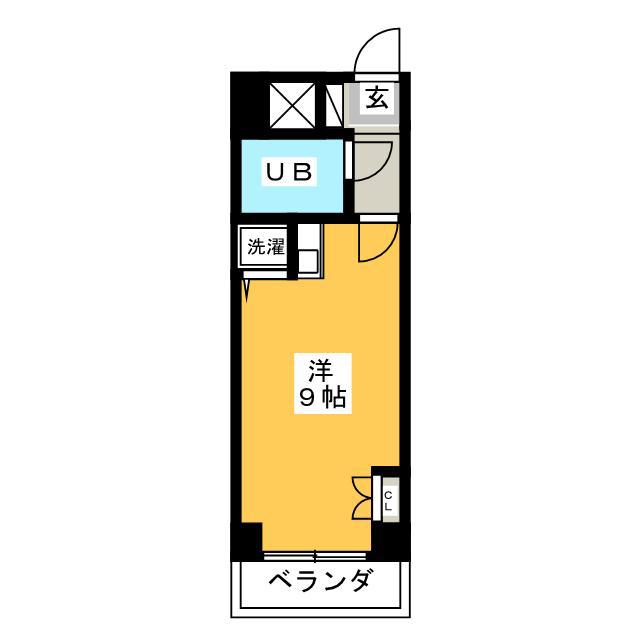 ライオンズプラザ所沢(ワンルーム/3階)の間取り写真