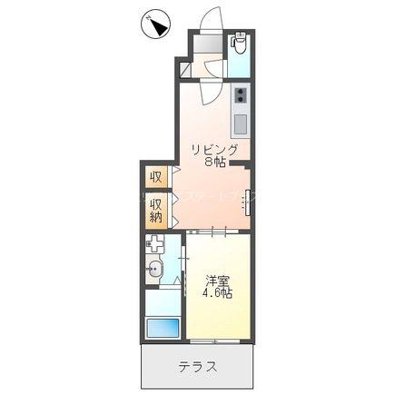 草津3丁目アパート(1LDK/1階)の間取り写真