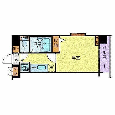 トーシンフェニックス芝アストラーレ(1K/8階)の間取り写真