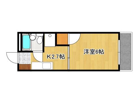 シャトーリオン春日居(1K/2階)の間取り写真