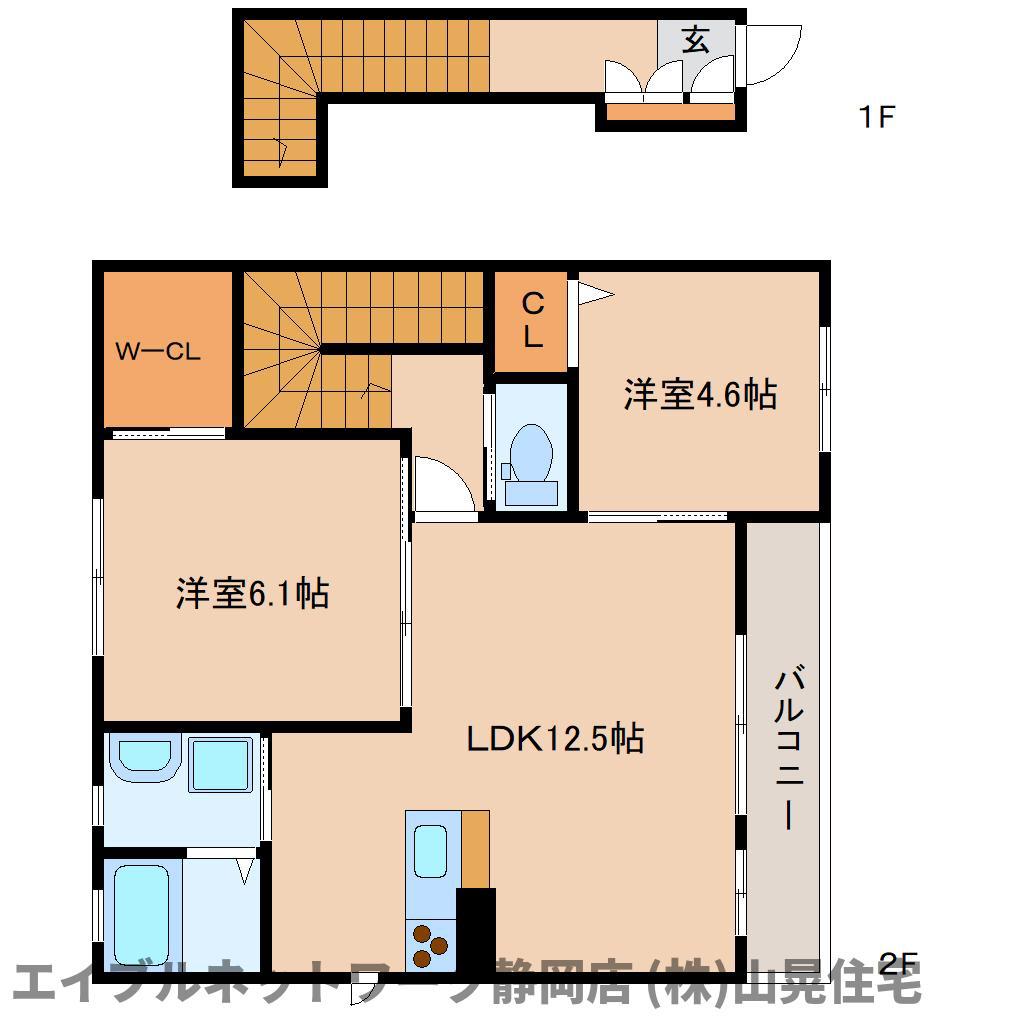 アジデンスペサージ(2LDK/2階)の間取り写真