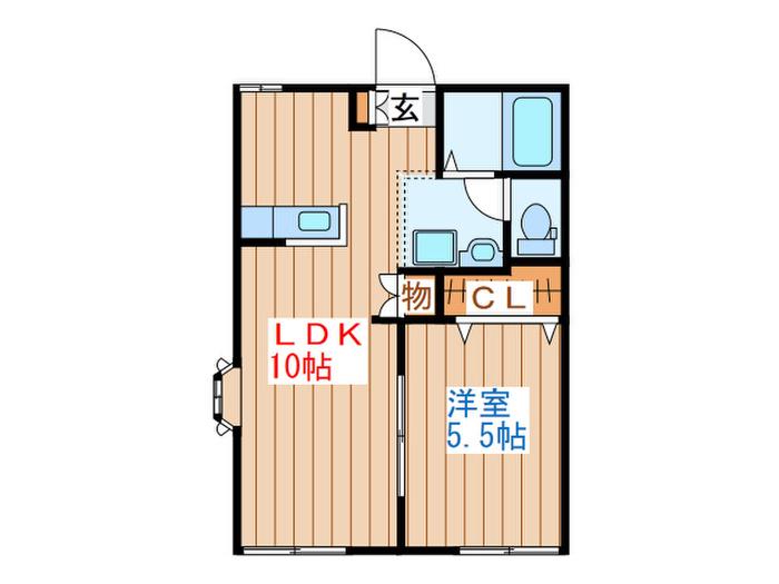 フォーレストパーク華B(1LDK/1階)の間取り写真