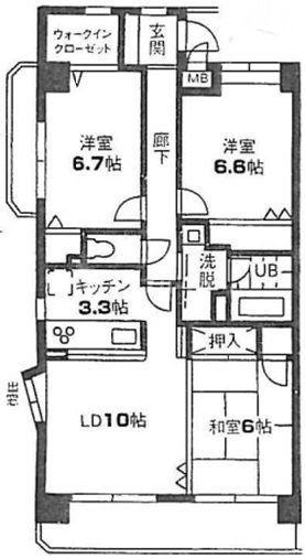 パークサイド末広(3LDK/1階)の間取り写真