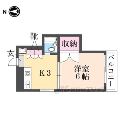 サンベールハイム(1K/3階)の間取り写真