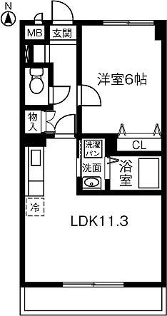 エクレシアI(1LDK/2階)の間取り写真